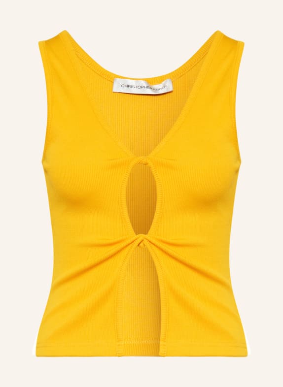 CHRISTOPHER ESBER Top OPEN TWIST with cut-out DARK YELLOW