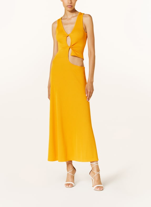 CHRISTOPHER ESBER Dress OPEN TWIST with cut-outs DARK YELLOW