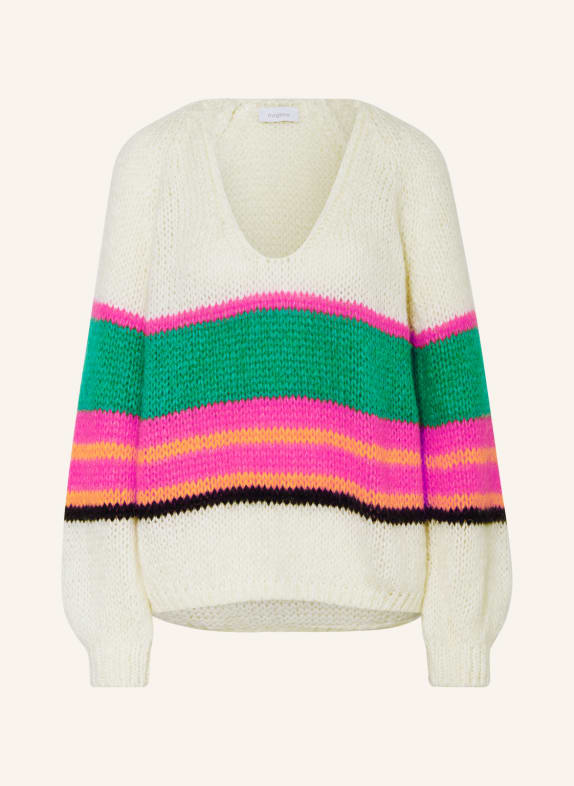 FrogBox Sweater ECRU/ GREEN/ PINK