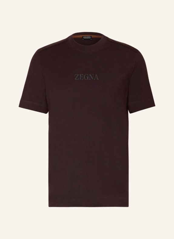 ZEGNA T-shirt CIEMNOCZERWONY/ CZARNY