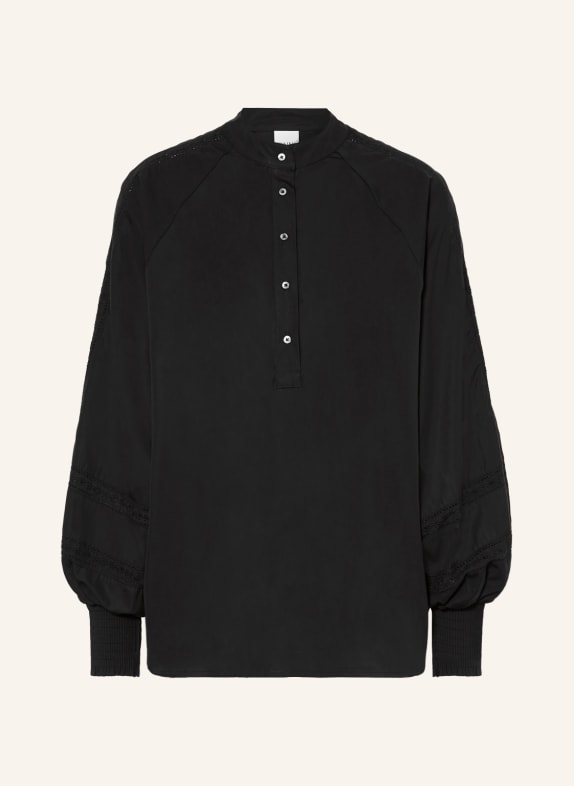 TONNO & PANNA Shirt blouse ALEXIS with lace BLACK