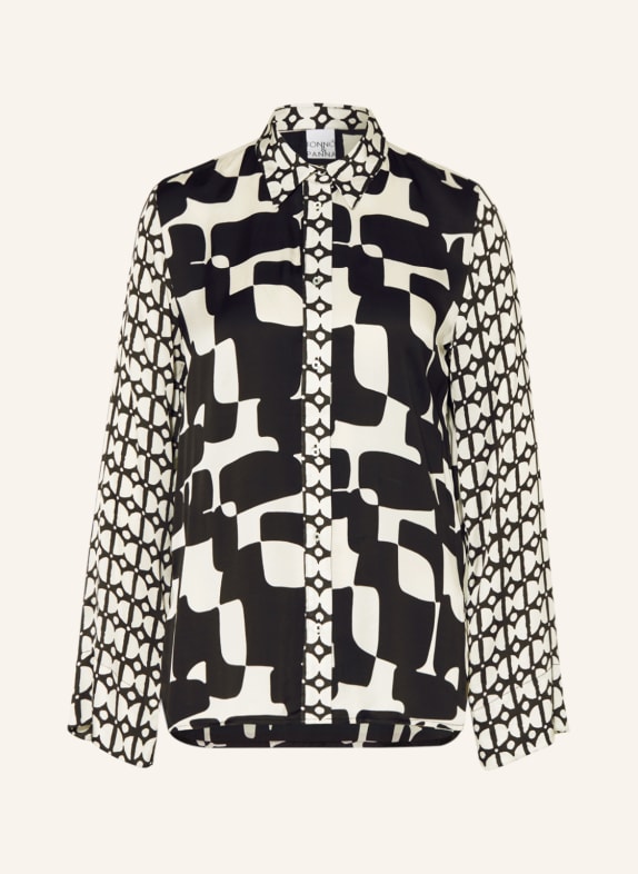 TONNO & PANNA Shirt blouse IVA made of satin BLACK/ WHITE