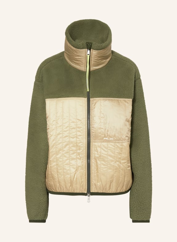 RLX RALPH LAUREN Teddyfell-Jacke im Materialmix OLIV/ BEIGE