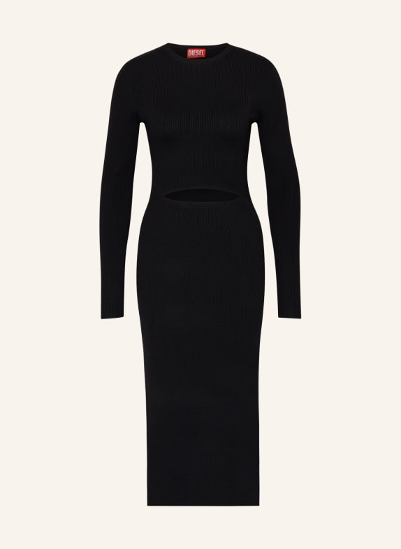 DIESEL Knit dress PELAGOS with cut-out BLACK