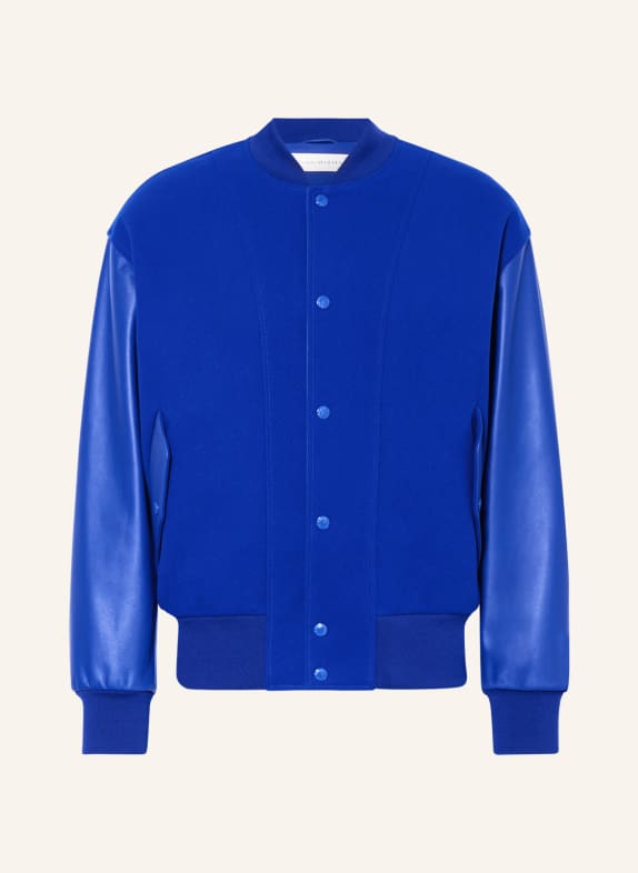Alexander McQUEEN Bomber jacket in mixed materials BLUE