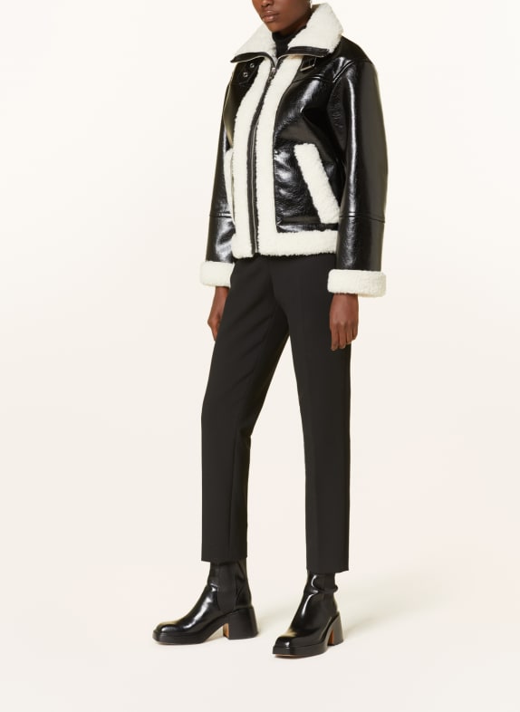 BOSS Jacket PASHILA in leather look with faux fur BLACK