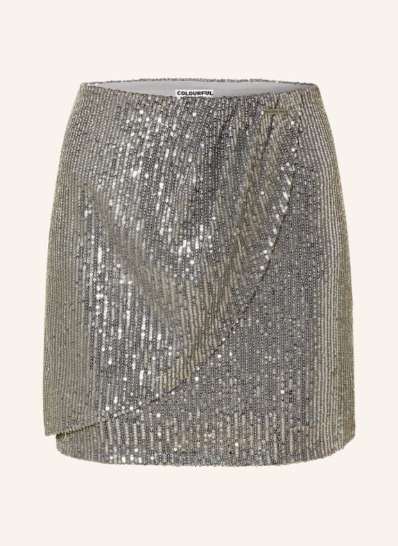 COLOURFUL REBEL Skirt MINNA with sequins SILVER