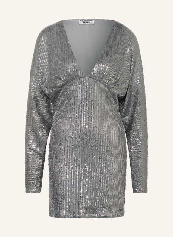 COLOURFUL REBEL Dress BELLE with sequins SILVER