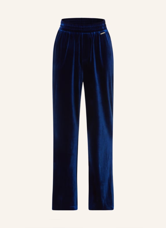 COLOURFUL REBEL Wide leg trousers JIBY made of velvet DARK BLUE