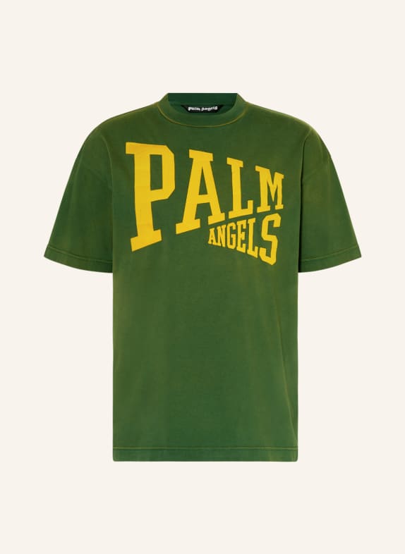 Palm Angels T-shirt CIEMNOZIELONY/ ŻÓŁTY