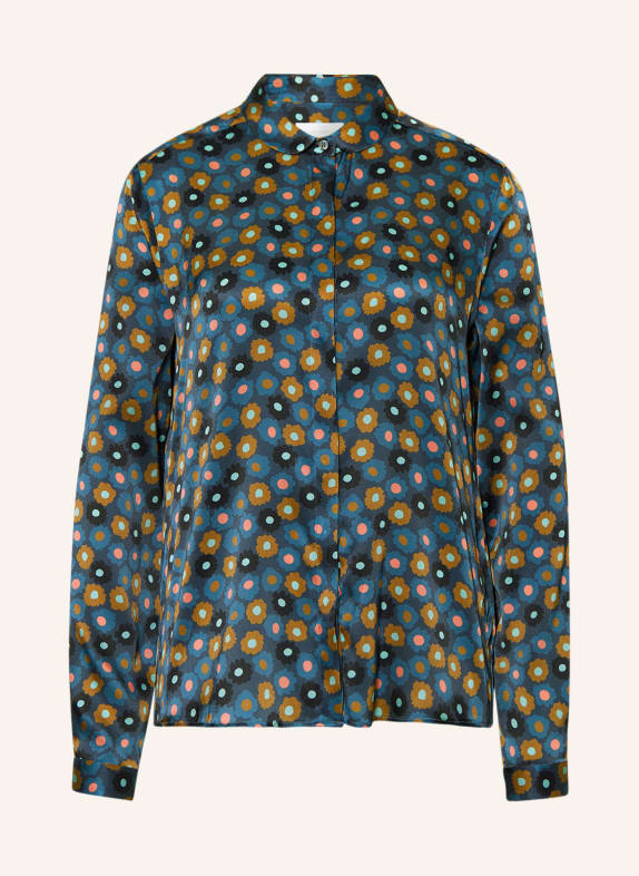ROBERT FRIEDMAN Silk blouse ASIA DARK BLUE/ BROWN/ MINT