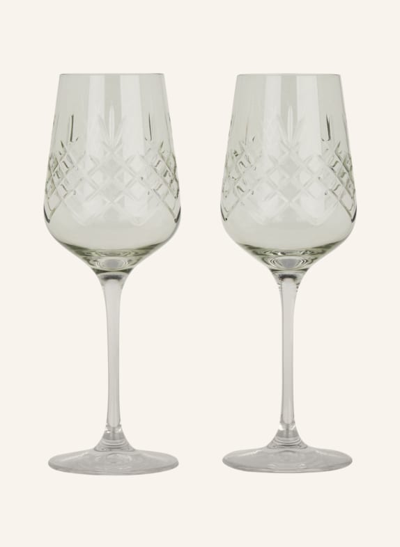 FREDERIK BAGGER Set of 2 wine glasses CRISPY MADAME TOPAZ GREEN
