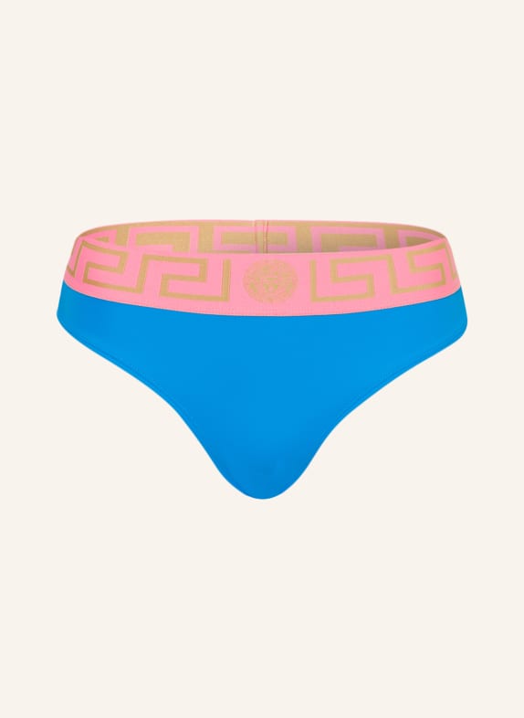 VERSACE High-waist bikini bottoms BLUE/ PINK/ GOLD
