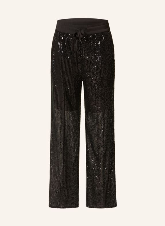 Grace Wide leg trousers with sequins BLACK