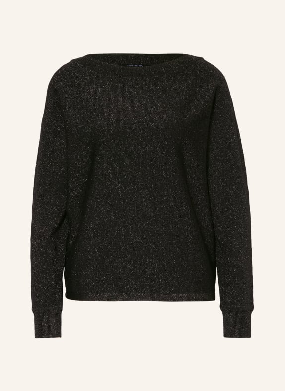 comma Sweater with glitter thread BLACK/ GRAY