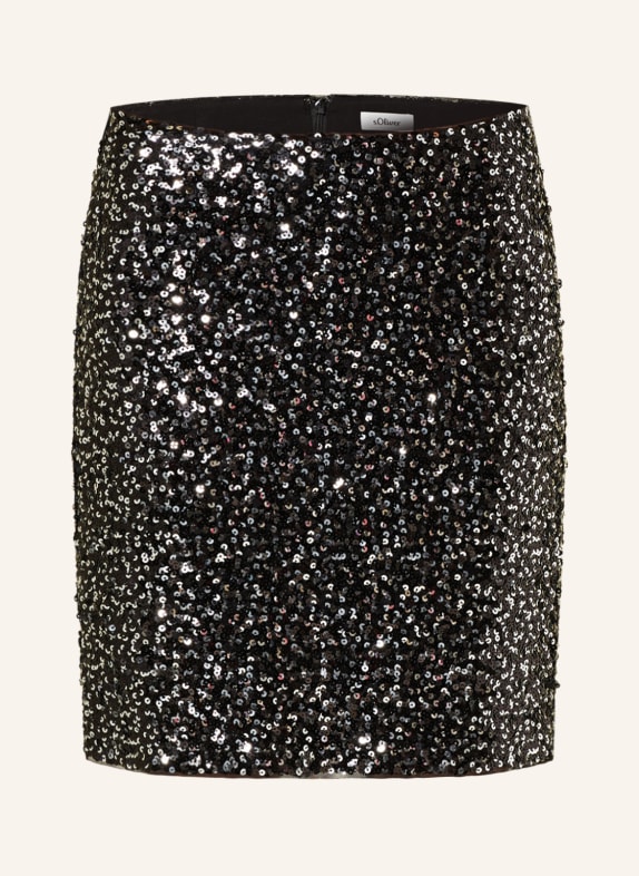 s.Oliver BLACK LABEL Rock mit Pailletten SCHWARZ/ GRAU