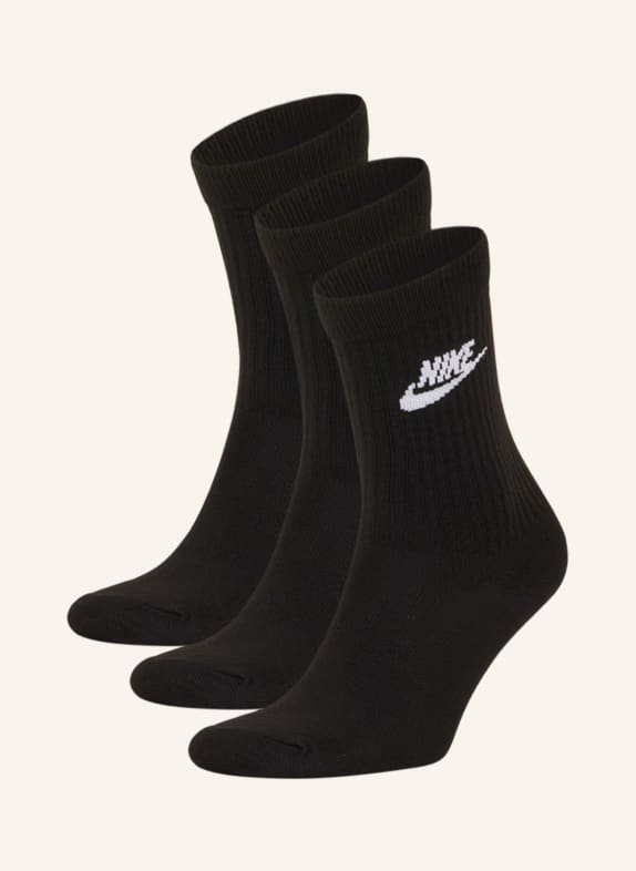 Nike Sportovní ponožky EVERYDAY ESSENTIAL CREW, 3 páry v balení ČERNÁ