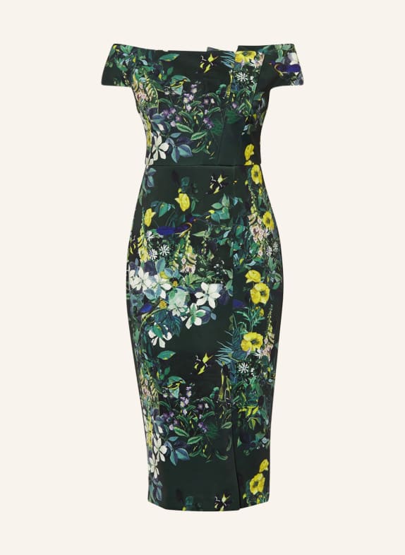 TED BAKER Kleid BARDOT DUNKELGRÜN/ GRÜN/ GELB