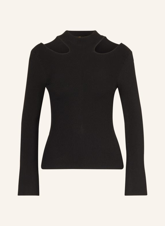 maje Pullover mit Cut-outs SCHWARZ