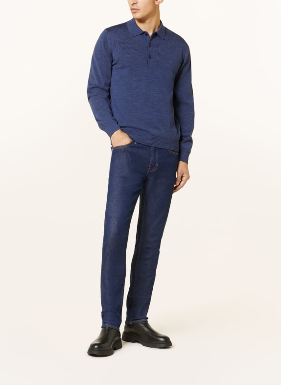 MAERZ MUENCHEN Gebreid poloshirt DONKERBLAUW