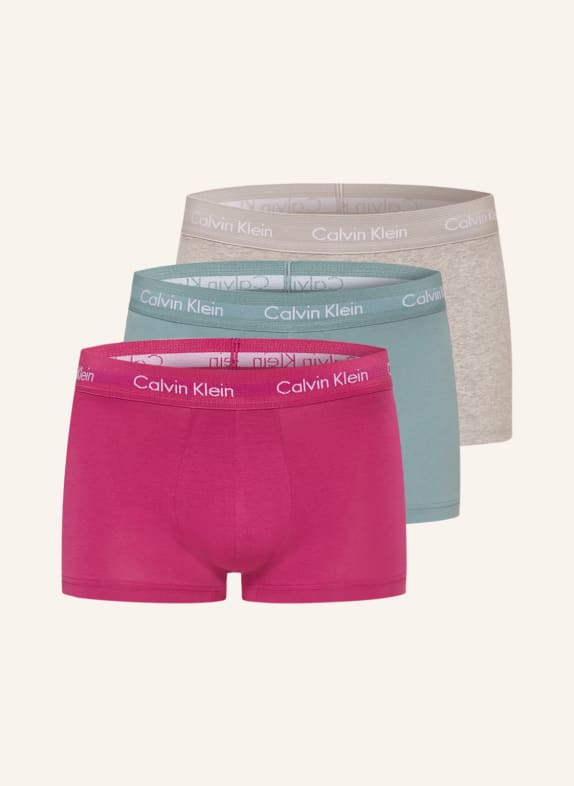 Calvin Klein 3er-Pack Boxershorts COTTON STRETCH Low Rise PINK/ HELLGRÜN/ HELLGRAU