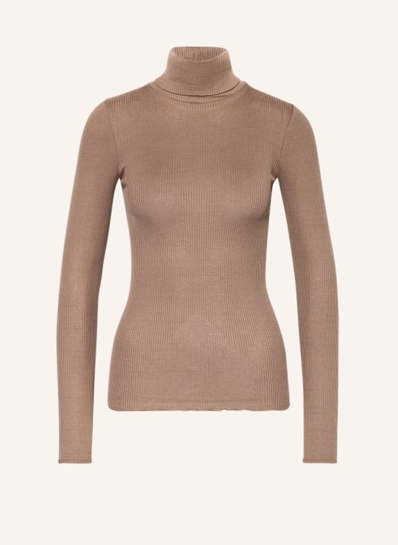 rosemunde Tričko s rolákem BABETTE z hedvábí ČERNOŠEDÁ