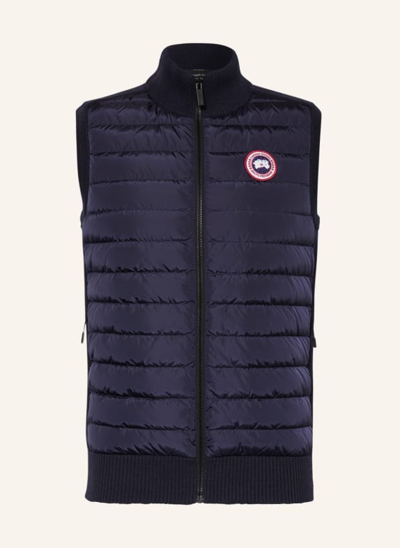 CANADA GOOSE Daunenweste HYBRIDGE im Materialmix DUNKELBLAU