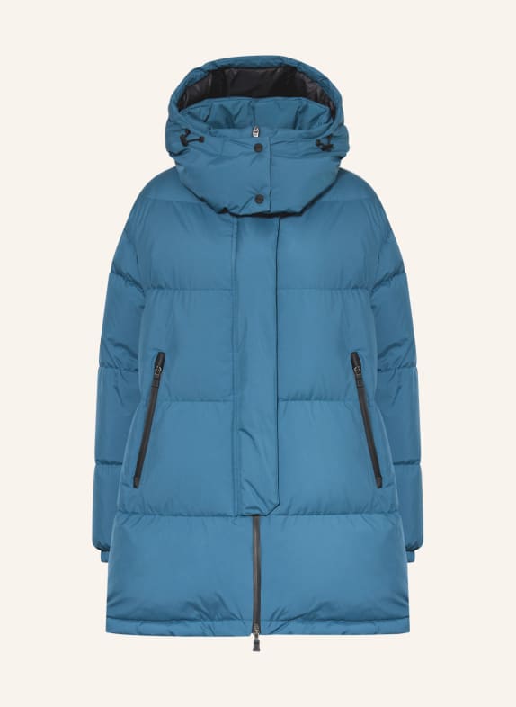 HERNO LAMINAR Down jacket with removable hood TEAL
