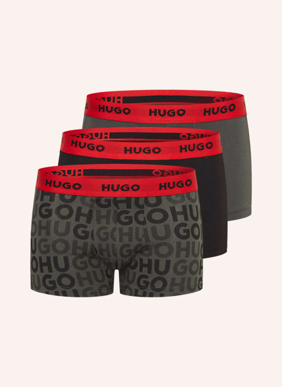 HUGO 3er-Pack Boxershorts SCHWARZ/ GRAU