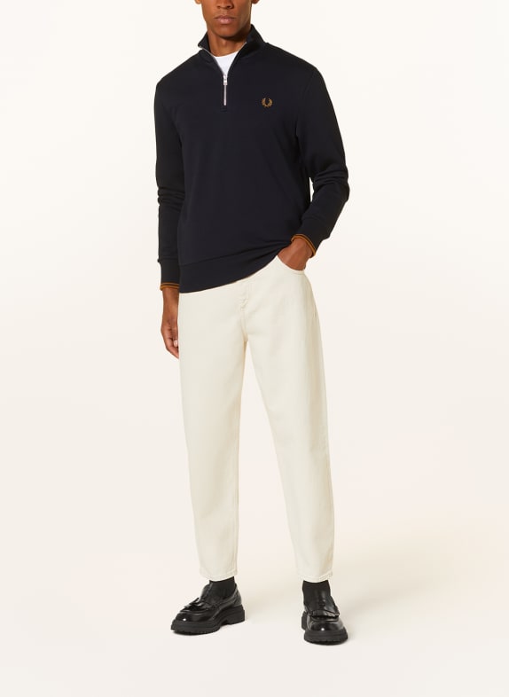FRED PERRY Half-zip sweater in sweatshirt fabric