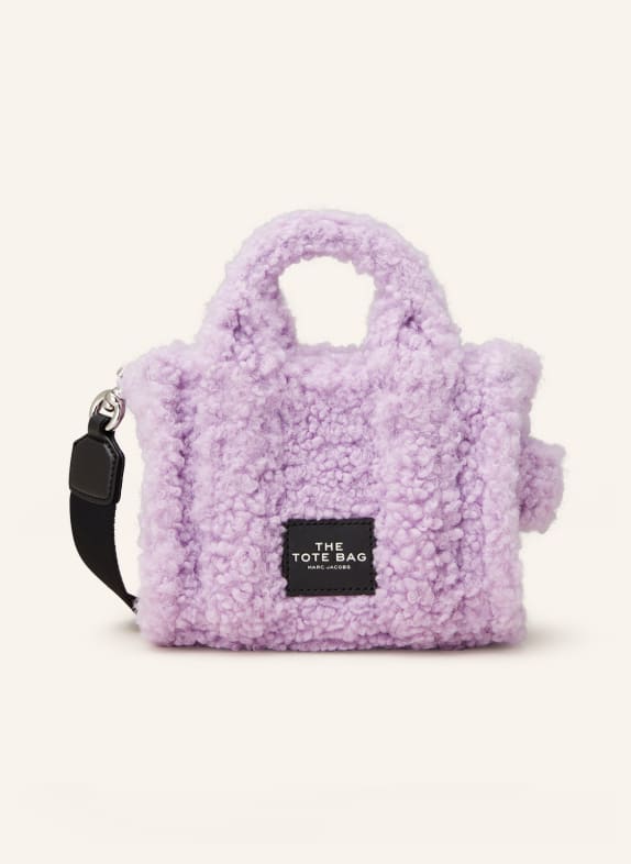 MARC JACOBS Kabelka THE MINI TOTE BAG z plyše SVĚTLE FIALOVÁ