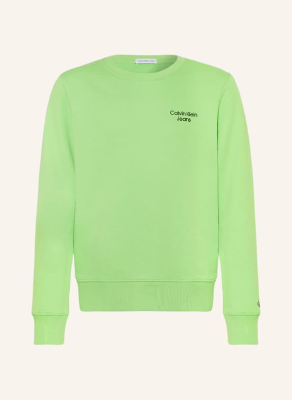 Calvin Klein Sweatshirt NEONGRÜN/ SCHWARZ