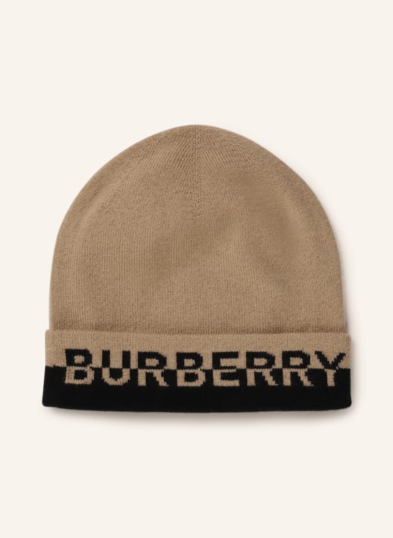 BURBERRY Cashmere hat LIGHT BROWN/ BLACK