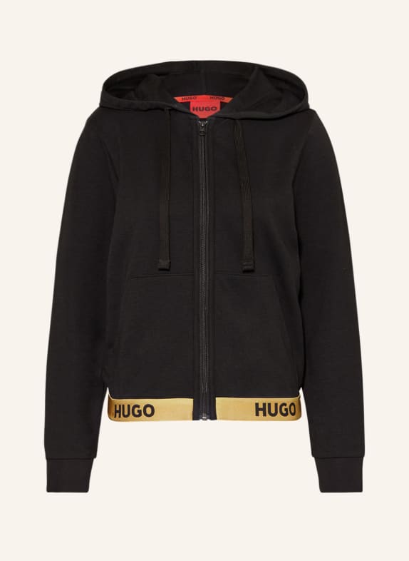HUGO Lounge sweat jacket SPORTY LOGO BLACK