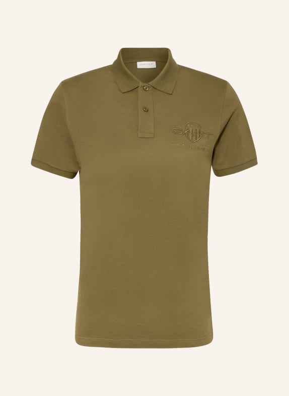 GANT Koszulka polo z piki OLIWKOWY