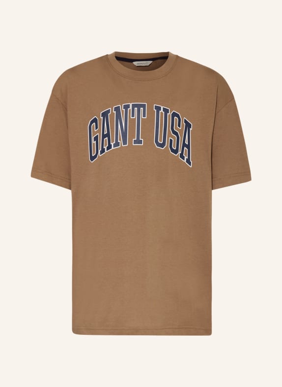 GANT T-Shirt BRAUN/ DUNKELBLAU/ WEISS