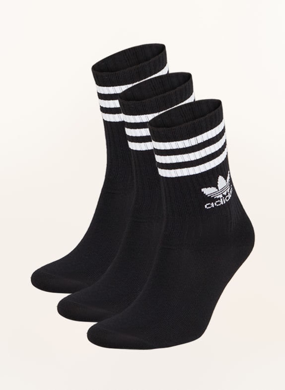 adidas Originals 3er-Pack Socken MID CUT CREW BLACK
