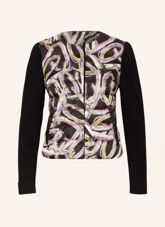SPORTALM Steppjacke im Materialmix SCHWARZ/ HELLLILA/ NEONGELB