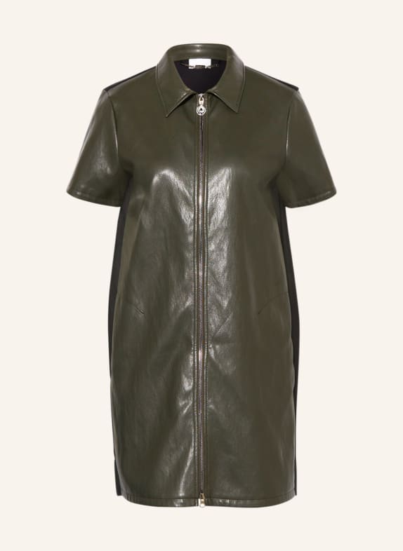 SPORTALM Kleid im Materialmix DUNKELGRÜN/ SCHWARZ