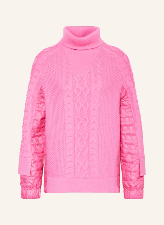 ULLI EHRLICH SPORTALM Rollkragenpullover im Materialmix FUCHSIA