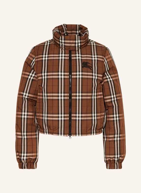 BURBERRY Prošívaná bunda EYPE HNĚDÁ/ KRÉMOVÁ