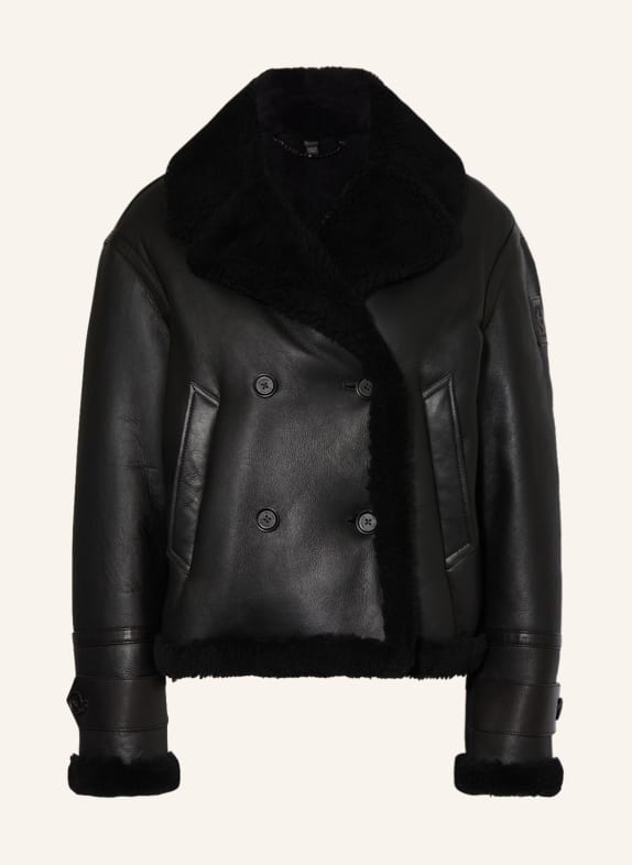 BELSTAFF Lederjacke CEDAR mit Echtfell SCHWARZ