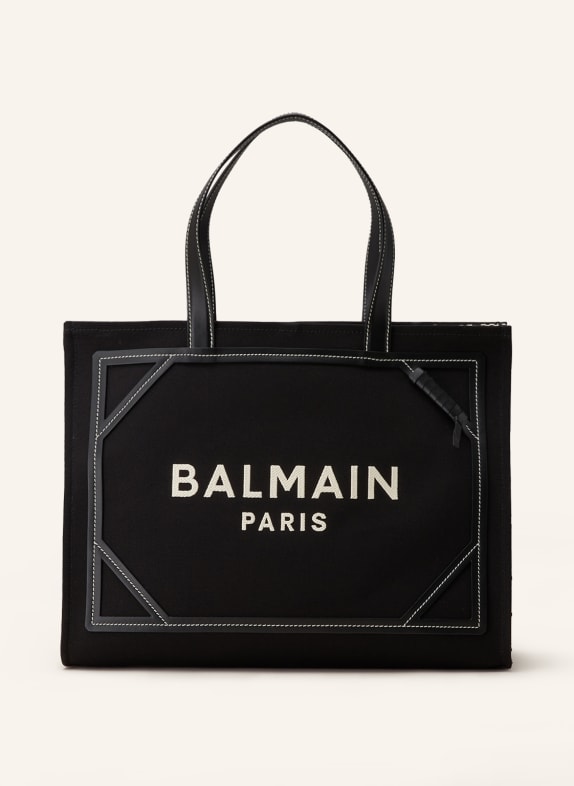 BALMAIN Shopper B-ARMY 42 MEDIUM with pouch BLACK/ CREAM