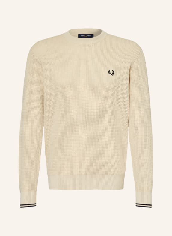 FRED PERRY Sweter BEŻOWY