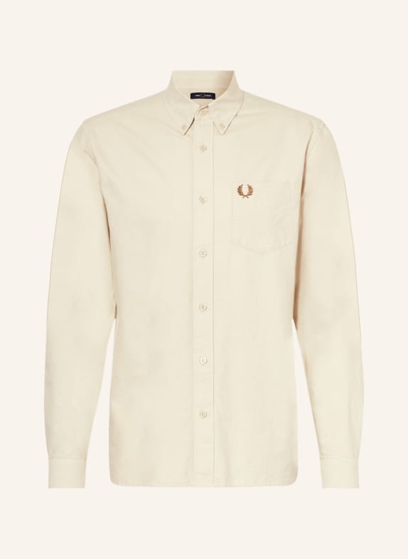 FRED PERRY Shirt regular fit LIGHT BROWN