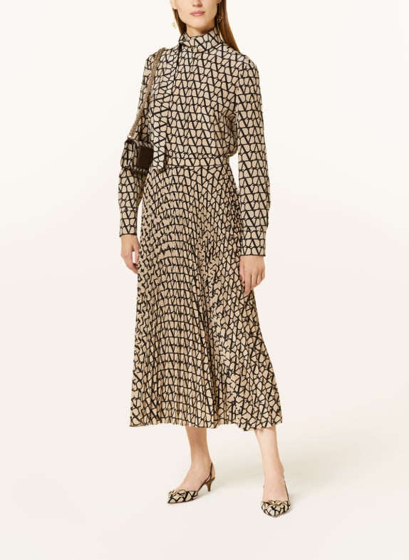 VALENTINO Plisovaná sukně z hedvábí