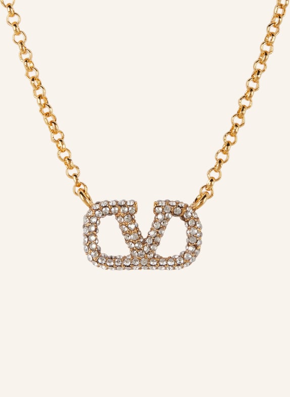 VALENTINO GARAVANI Halskette VLOGO SIGNATURE mit Swarovski Kristallen GOLD/ WEISS