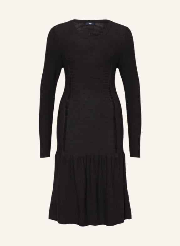 JOOP! Knit dress with frills BLACK