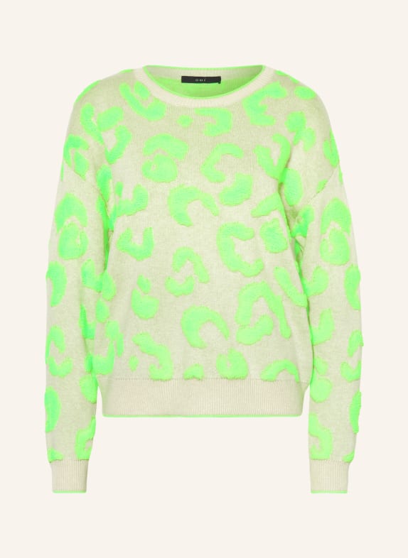 oui Pullover WEISS/ NEONGRÜN