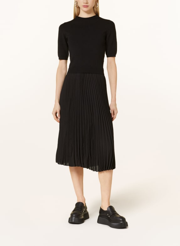 oui Kleid im Materialmix